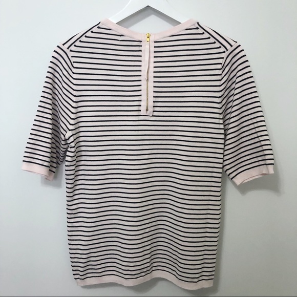 Premise Studio Striped Exposed Zipper Knit Top - Picture 4 of 8